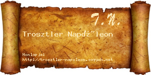Trosztler Napóleon névjegykártya